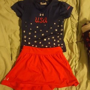 3t under armor USA shirt and skirt